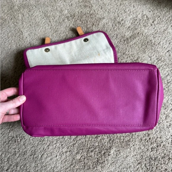 Authentic Tory Burch Fushia and Cream Pierson Mini Tote with Gold Hardware - Picture 6 of 11